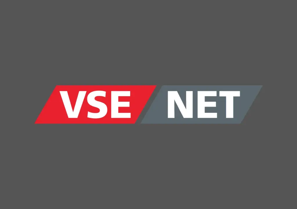 VSE NET Logo auf grauem Hintergrund