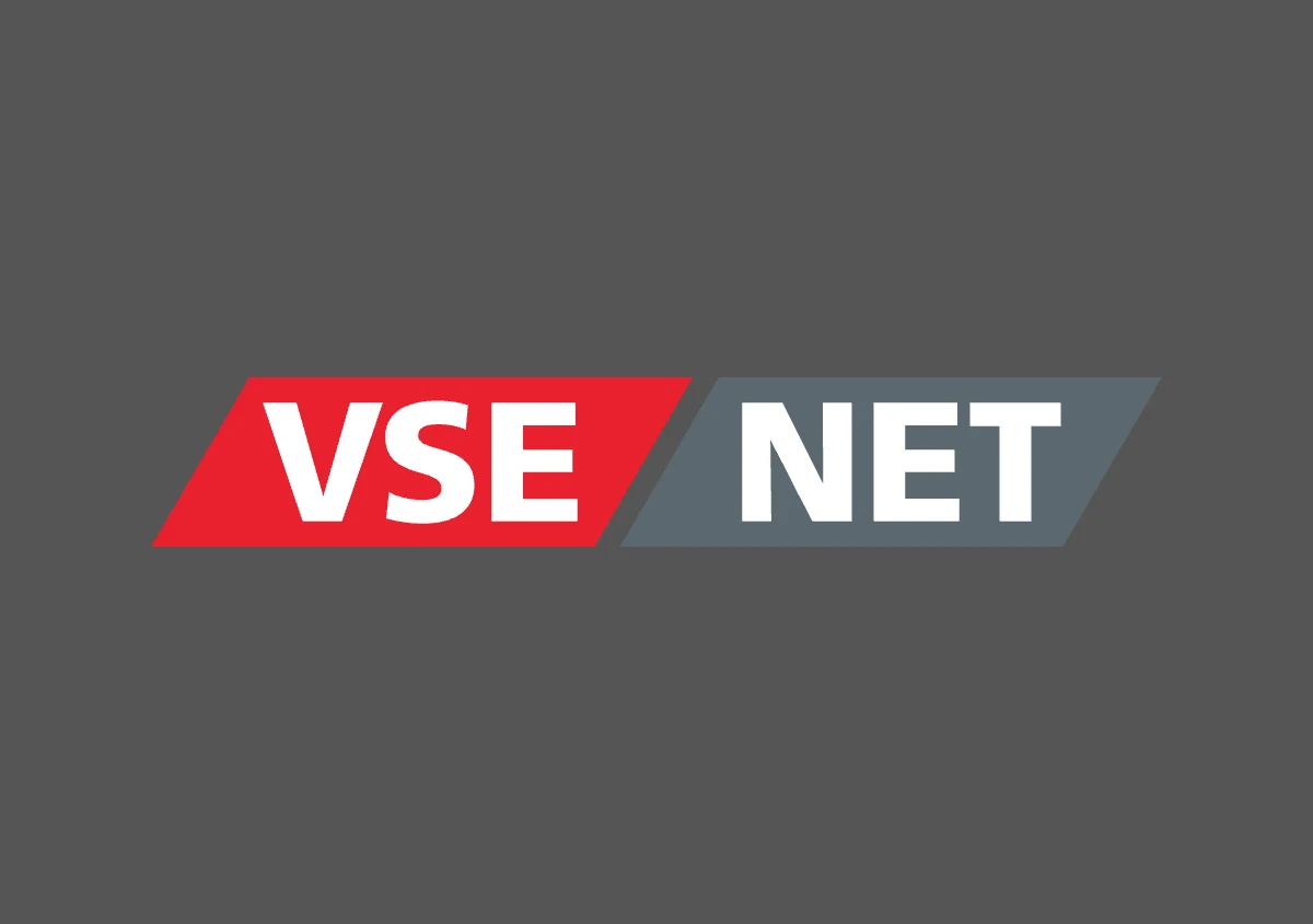 VSE NET Logo auf grauem Hintergrund